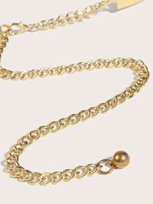 1 件优雅简约女士金色花卉水晶装饰腰带，适合圣诞节、新年派对礼服和长袍 - 金色 - 查看 5