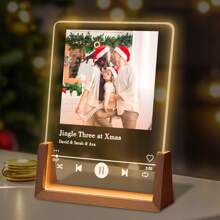 男朋友生日礼物创意 1 件定制照片夜灯牌匾个性化 Spotify 牌匾、带图片的定制歌曲牌匾、Spotify 夜灯、送给女朋友的定制礼物、Spotify 专辑封面海报周年纪念日、送给他/她、妻子、丈夫、朋友、女朋友、男朋友的最佳礼物 冬夜礼物 开学冬季礼物创意男孩女孩情人节 - 彩色 - 查看 1