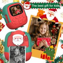 圣诞主题儿童即时打印相机，180°翻转镜头儿童数码摄像机，2400万高清像素/720P高清录制，适合3-12岁儿童的圣诞礼物玩具 - 彩色 - 查看 7