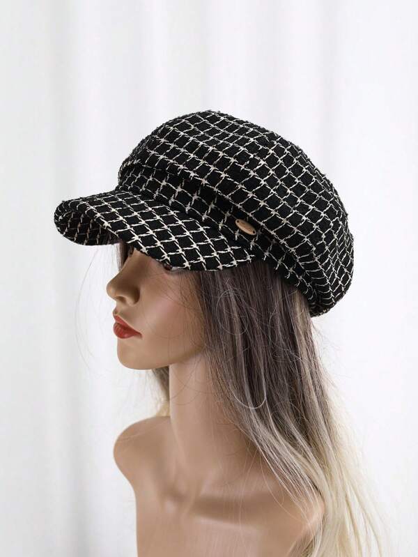 1 قطعة قبعة بريه مناسبة للاستخدام اليومي للنساء بخامة نمط هندسي