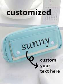1pc Customizable Simple Pencil Case, Portable Large Capacity Student Stationery Box, Multi-Functional Pencil Pouch Back To School,Back To School,School Supplies - Multicolor - View 18