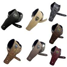 2PCS 62.99*2.59in PU Leather Universal Guitar Strap, Birthday Anniversary Memorial Day Holiday Gift(LOGO&Grain Random) - 棕色 - 查看 2