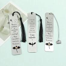 1入紋刻黑龍書籤，金屬書籤，閱讀標記，書迷收藏，學校用品，送給朋友和老師的禮物