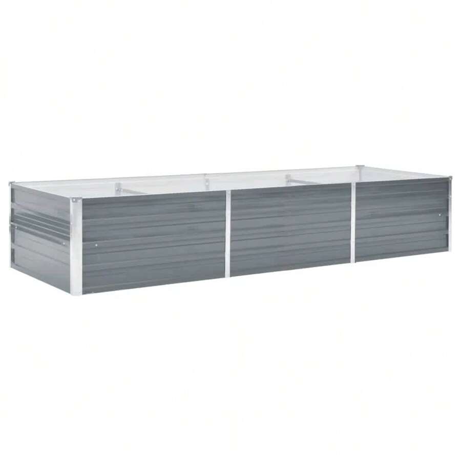 Garden Raised Bed Galvanized Steel 94.1.7.7 Inches Durable Gray Planter