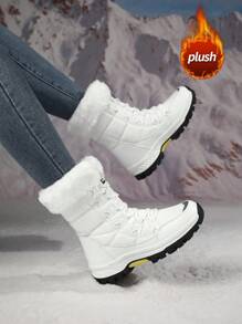 Women Snow Boots With Plush Lining, Waterproof, Lightweight, Outdoor Ankle Boots With Non-Slip Sole, Warm Winter Boots For Ladies