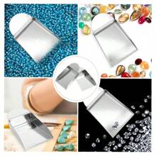 1pc Stainless Steel Jewelry Scoop - Mini Square Beading Scoop, Crafted Jewelry Scoop, Suitable For Round & Asymmetrical Beads