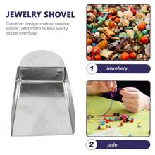 1pc Stainless Steel Jewelry Scoop - Mini Square Beading Scoop, Crafted Jewelry Scoop, Suitable For Round & Asymmetrical Beads