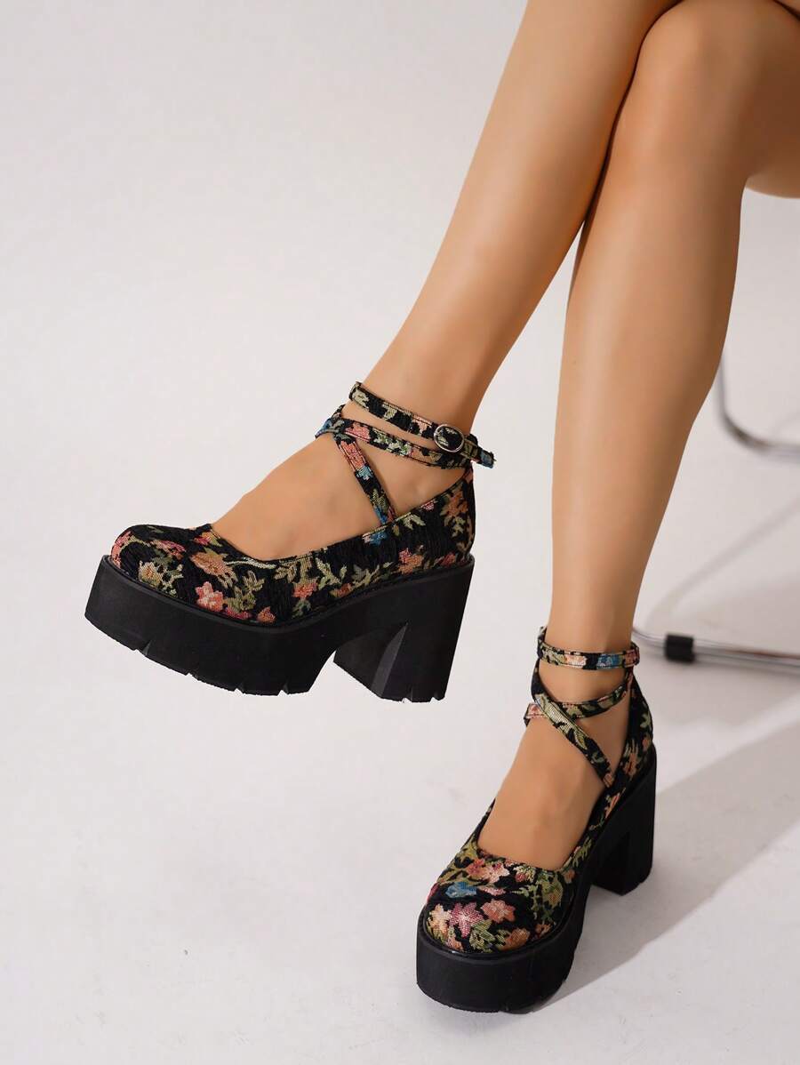 Women Comfortable Anti-Slip Casual Black Platform Thick Bottom Loafers, Suitable For All Seasons,Y2k Style - Black - View 1