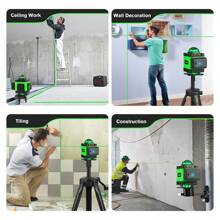 ONEVAN 16 Lines 4D Laser Levels 360 Horizontal Vertical Green Line Laser Level Self-Leveling Measure Leveling Tool - 2 Battery & 1 Charger-US Plug - View 9