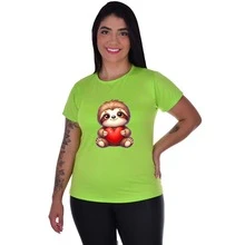 Women's T-Shirt Women's Animal Heart Printed T-Shirt 100% Premium Cotton Shirt - 綠色 - 查看 1