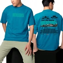 Unisex Comfortable Printed T-Shirt Premium Mercedes T-Shirt - 藍色 - 查看 1