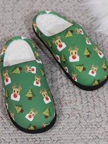 Christmas Element Slippers, Warm, Comfortable, Soft, With Christmas Clothing, Bake The Festive Atmosphere, Men And Women With The Same Couple Slippers