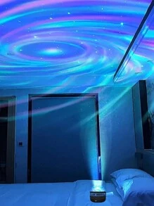 1pc   Star Vortex Galaxy Projector With Nebula Cloud Moving Ocean Wave,LED  Night Light Projector With Remote Control For Bedroom Living Room Home Theater Ceiling DJ Party Dance Hall Atmosphere Night Light