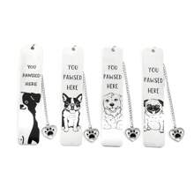 A Cute Pet Dog Bookmark, Suitable For Office, Learning, And Writing. Choose One To Accompany You Home During Reading Time!,School Supplies,Back To School - Black and White - View 1