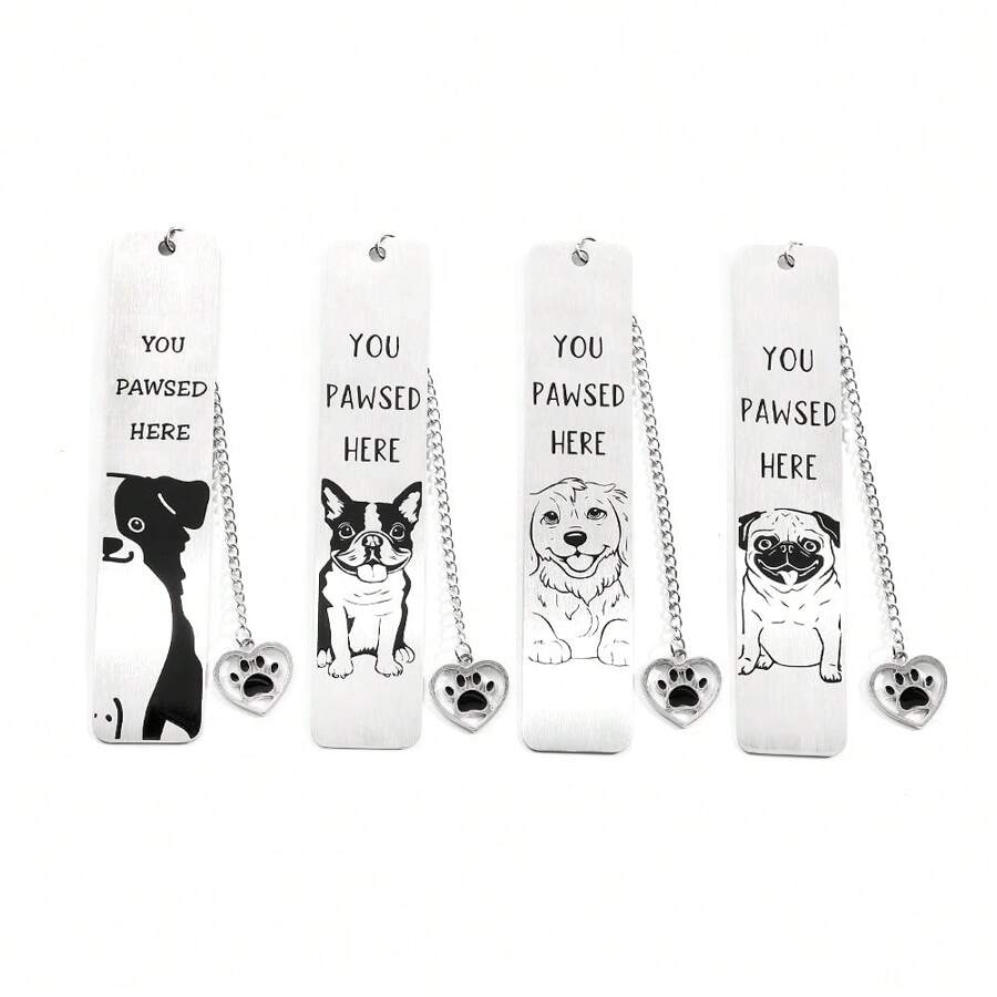 A Cute Pet Dog Bookmark, Suitable For Office, Learning, And Writing. Choose One To Accompany You Home During Reading Time!,School Supplies,Back To School - Black and White - View 1