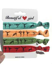 Bộ 4 Băng đô thể thao co giãn cho bé gái, Phụ kiện tóc, Quà tặng tuyệt vời - Nhiều màu - Xem 6