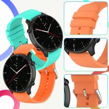 20mm 22mm 矽膠錶帶，相容 Watch8/9 Galaxy Watch 7/6/5/4 40 44mm，復古風格手錶錶帶，適用 Miband Watch 3Lite/Active - 22mm - 查看 3