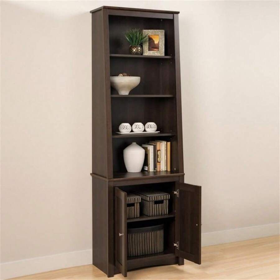 Tall SlantBack Bookcase With 2 Shaker Doors SHEIN USA