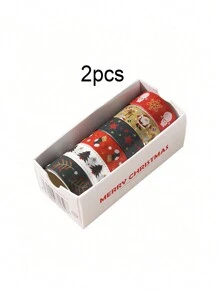 6捲/盒聖誕主題和紙膠帶套裝，創意聖誕禮物聖誕裝飾材料膠帶捲，DIY手工藝品、包裝禮物、剪貼簿用品、日記、計劃書、裝飾和紙膠帶小巧攜帶