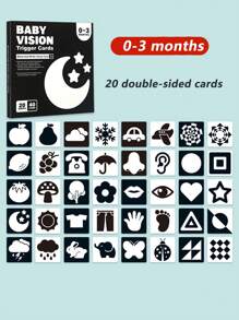 1 张高对比度婴儿抽认卡黑白卡，新生儿大脑发育玩具，视觉刺激学习活动卡，20 张 40 页益智婴儿礼物（黑白和彩色）学校、学生、文具、学校用品 - 彩色 - 查看 5