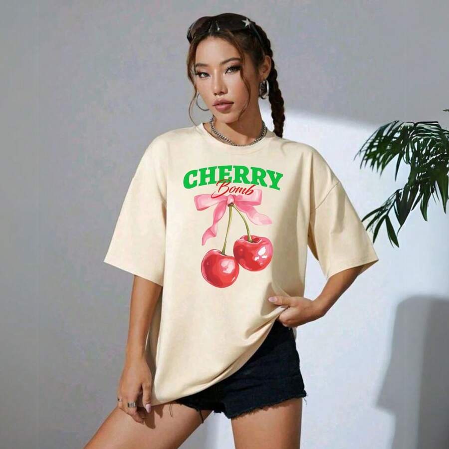 Blouse T-Shirt Blouse T-Shirt Women 100% Cotton Women's Fashion - 奶油色 - 查看 1