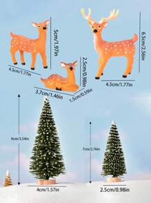 3pcs/5 Pcs Retro Imitation Deer Antlers Reindeer Tree Statue Decorations Colorful Resin Mini Deer Statues Mini Tree Ornaments Crafts Very Suitable For Decoration And Display Best Gifts Birthday