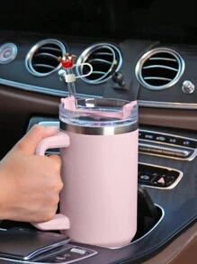 2/8 件/1 套/4 套红水晶吸管盖 + 吊坠、皇冠、樱桃、心形、花形吸管盖，适用于玻璃杯盖，适用于 30&40 盎司玻璃杯，10 毫米硅胶吸管盖，可重复使用吸管盖，防尘吸管盖，简易吸管头盖，杯子配件 - 紅色水晶吸管帽+吊墜 - 查看 5