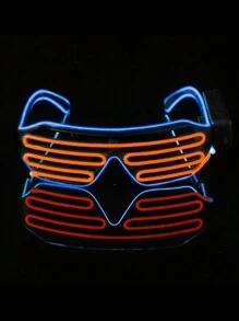 1 副无线 LED 百叶窗眼镜（带电池），荧光发光眼镜，适用于舞台表演、派对、夜总会，女士时尚眼镜，女士太阳镜，秋冬服装海滩配饰，复古 Y2k 基本款商务休闲礼品，适合夏季海滩度假、户外、旅行 - 彩色 - 查看 22