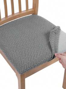 1/4/6pcs Chair Seat Covers, Stretch Dust-Proof And Waterproof, Suitable For Dining Room, Living Room, Bedroom Chairs - Dark Grey - View 1