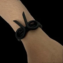 1 chiếc vòng tay cao su thủ công mới theo phong cách Gothic dành cho nam, món quà độc đáo cho Giáng sinh, năm mới, ngày lễ tình nhân, ngày lễ - màu đen - Xem 4
