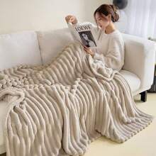 1 chiếc chăn lông hai mặt, chăn phủ ghế sofa sang trọng, chăn điều hòa đa năng thích hợp cho việc ngủ trưa tại nhà hoặc văn phòng - Màu Khaki - Xem 7