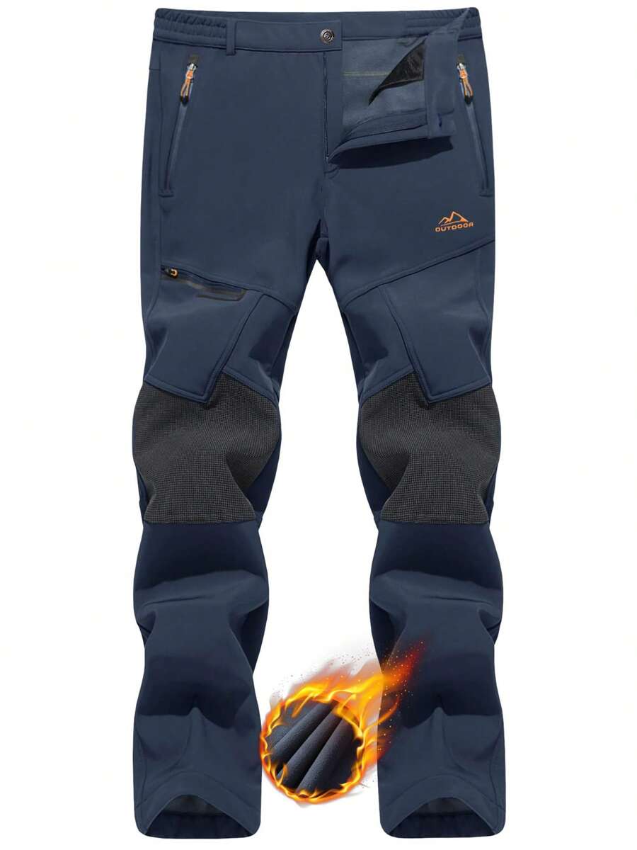Men's Mountain Ski Snow Pants Softshell Hiking Pants Insulated Fleece