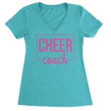 Cheer  Cheerleader Ladies V-Neck T-Shirt - Heather grey - View 3
