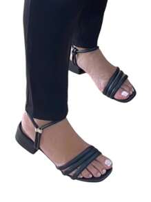 Women's Block Heel Sandals / Women's Square Heel Sandals - màu đen - Xem 4