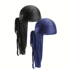 2 Packs Silk Durag Pirate Hat - Soft, Fragrance-Free, 360 Waves, Extra Long Tail For Maximum Comfort And Style Pirate Hat Pirate Costume