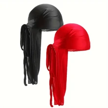 2 Packs Silk Durag Pirate Hat - Soft, Fragrance-Free, 360 Waves, Extra Long Tail For Maximum Comfort And Style Pirate Hat Pirate Costume