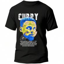 Steph Curry Men's Black T-Shirt Casual 100% Cotton - 黑色 - 查看 1