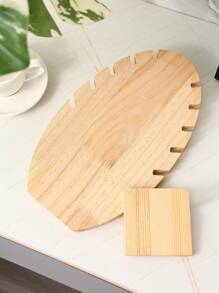 1pc Wooden Creative Necklace Display Rack, Flame-Shaped Necklace Organizer And Storage, Jewelry Store Window Display Prop - Flame Board Original Wood Color - View 7