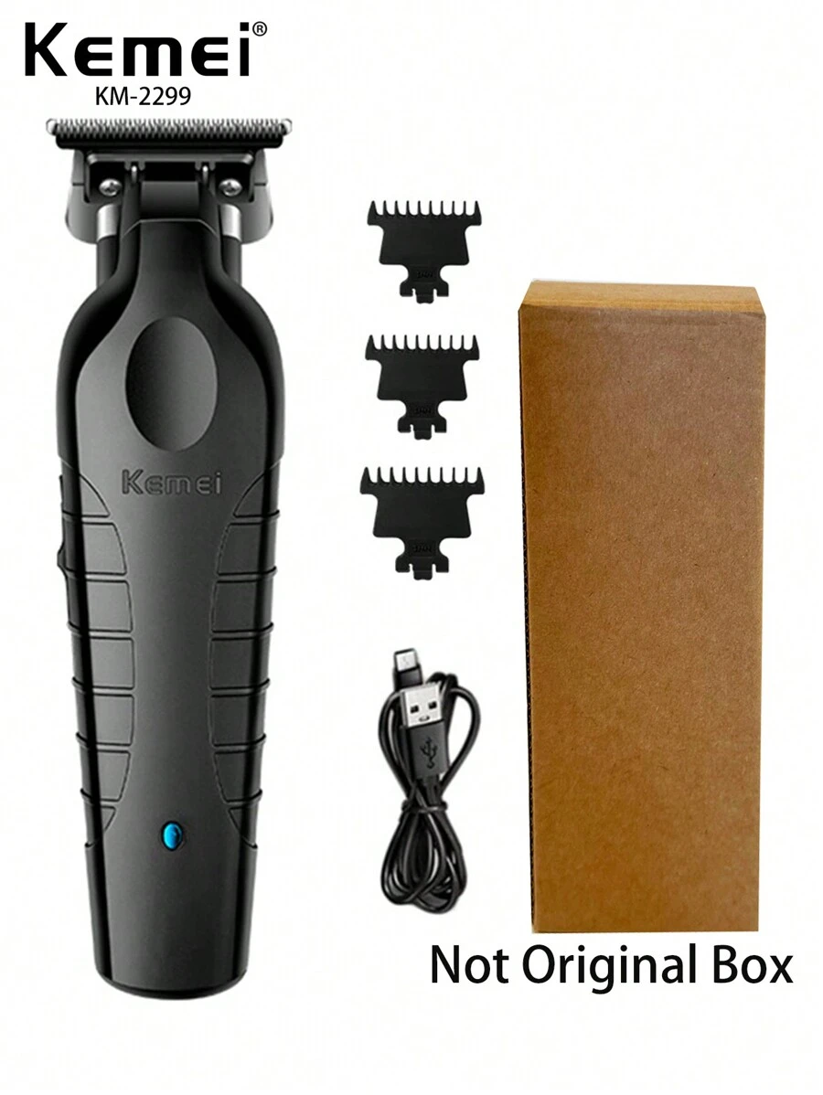 Kemei KM-2299 Professional Hair Clipper Cordless Electric Clipper USB Salon Hair Trimmer T-Blade Clipper For Men Use Beard Hair Trimmer Home Use Clipper - màu đen - Xem 1
