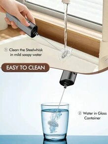 AOYI 1 pieza Batidor de mano portátil y mini para café y leche que funciona con batería AA