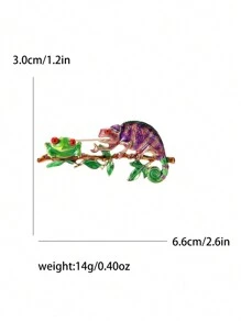 Emaille Strass Eidechsen Brosche für Frauen, Chamäleon Brosche, Gecko Brosche, Tier Pin, Party und Bankette Schmuckzubehör Geschenk - Eidechse-Chamäleon-Gecko - Übersicht 22