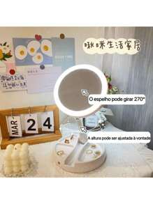 Led Table Mirror With 10x Magnification Led Light Foldable For Makeup Ready For Delivery - 套件3 - 查看 3
