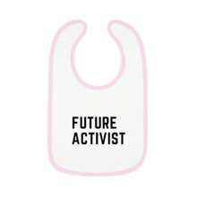 Future Activist Baby Contrast Trim Jersey Bib - 白色/黑色 - 查看 3