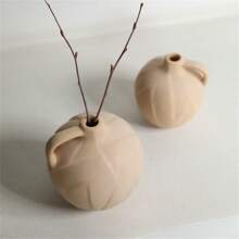 1 chiếc bình gốm tròn phong cách Wabi-Sabi, đồ trang trí nhà cửa, bình cắm hoa cho phòng khách hoặc bàn ăn - Nhiều màu - Xem 8