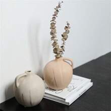 1 chiếc bình gốm tròn phong cách Wabi-Sabi, đồ trang trí nhà cửa, bình cắm hoa cho phòng khách hoặc bàn ăn - Nhiều màu - Xem 9