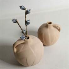 1 chiếc bình gốm tròn phong cách Wabi-Sabi, đồ trang trí nhà cửa, bình cắm hoa cho phòng khách hoặc bàn ăn - Nhiều màu - Xem 12