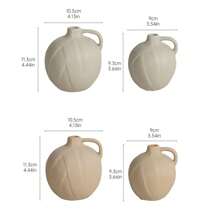 1 chiếc bình gốm tròn phong cách Wabi-Sabi, đồ trang trí nhà cửa, bình cắm hoa cho phòng khách hoặc bàn ăn - Nhiều màu - Xem 3