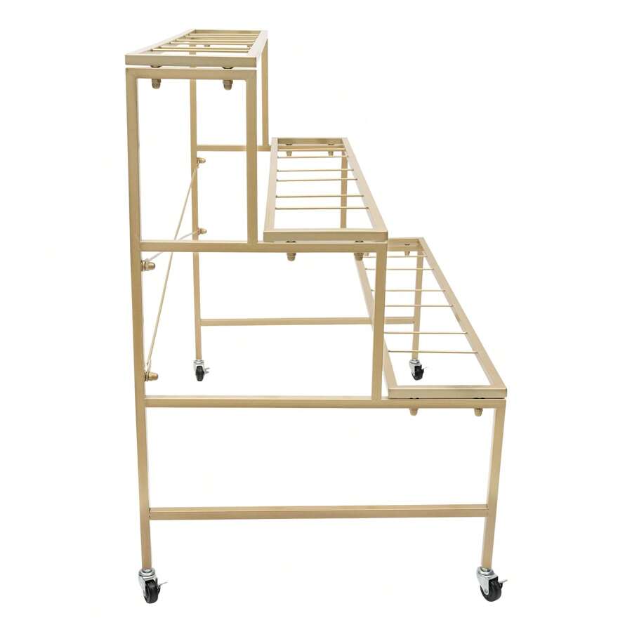 Gold Three Layer Flower Shop Flower Display Rack Gold One Layer With