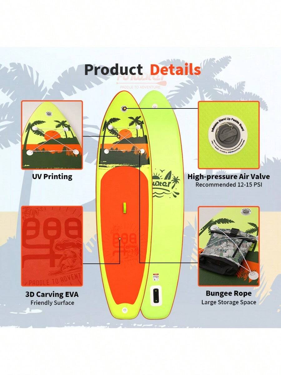 Waterplay Surfing Sup Stand Up Paddle Board Surfboard Surf Board Paddle