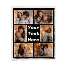 Personalized Customized Photos And Text, Family Or Lovers, Thick Wool Blanket, Soft And Warm Blanket For Nap, Suitable For Sofas, Office Beds, Camping Trips, Multi-Purpose Holiday Gift Blanket - Multicolor - View 7